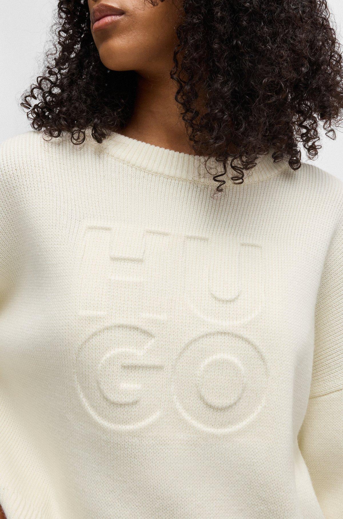 Relaxed-fit sweater with embossed logo Product Image