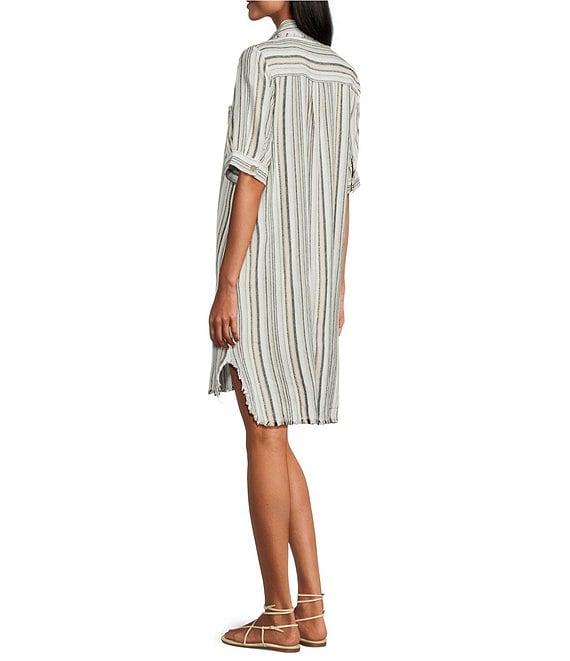 Westbound Petite Size Short Sleeve Y-Neck Shirt Dress Product Image