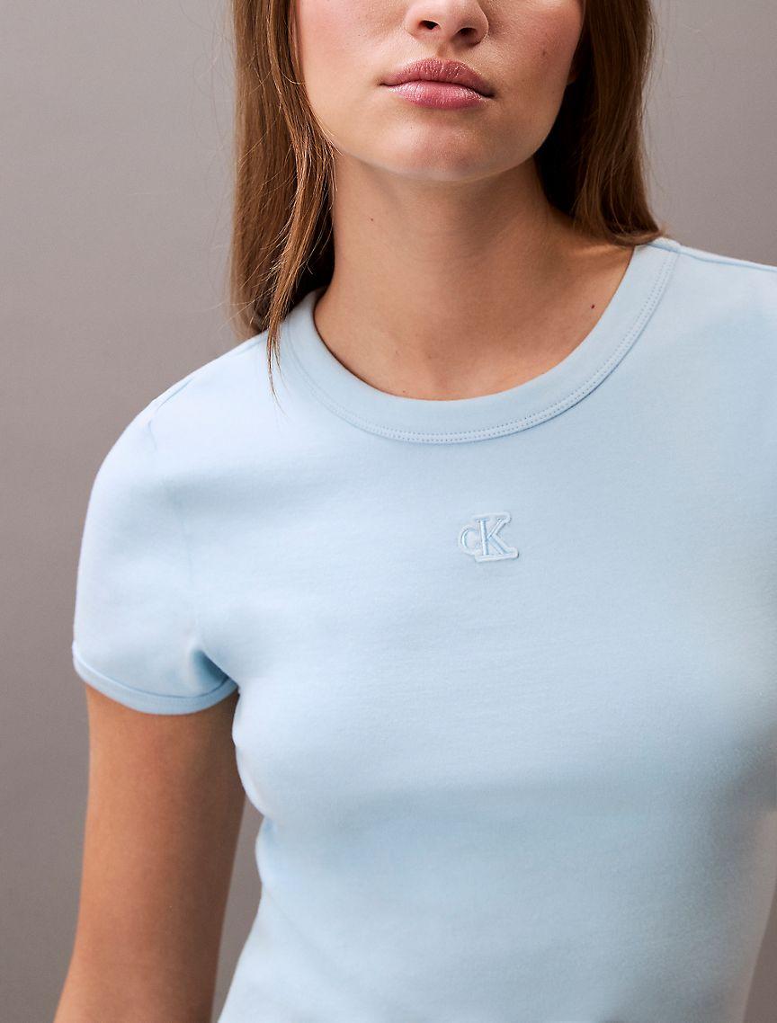 Cotton Contour Rib Monogram Logo Mini Dress Product Image