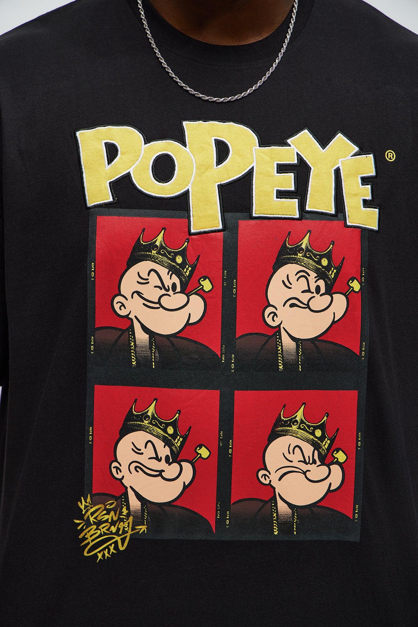 Popeye The King Short Sleeve Tee - Black Male Product Image