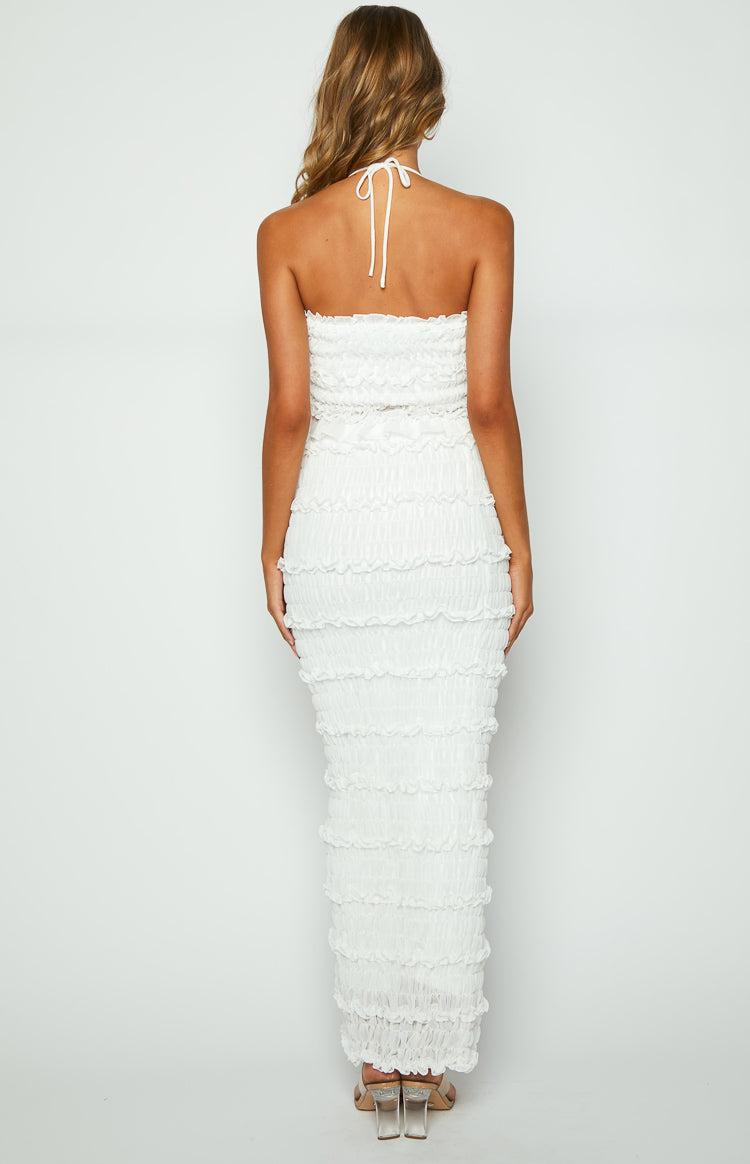 Shake it Off White Chiffon Midi Skirt Product Image