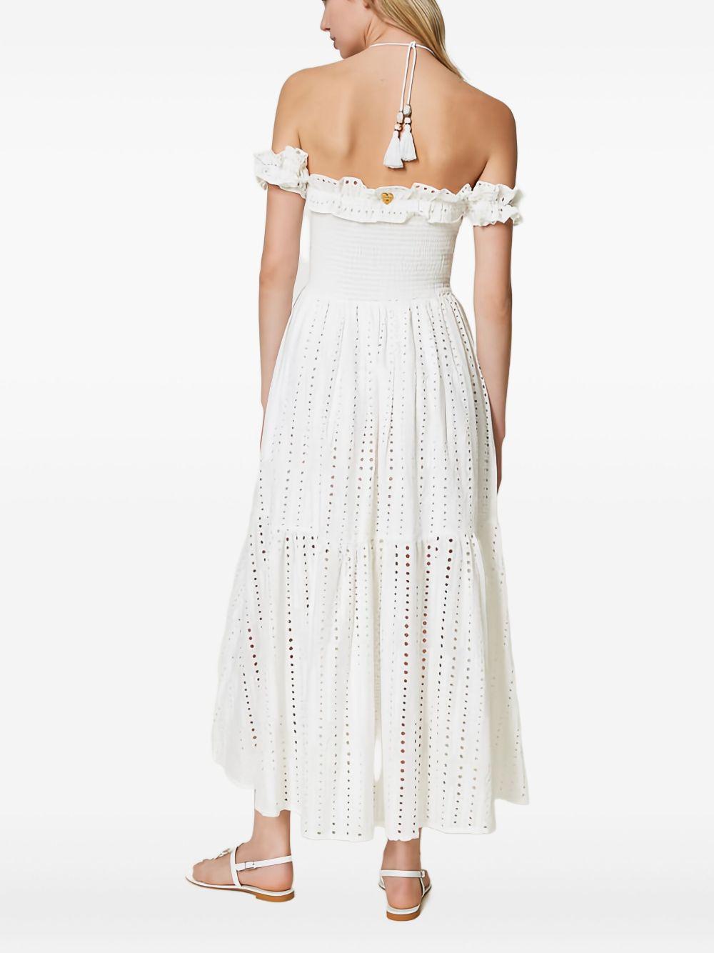 eyelet ruffle midi dress Product Image