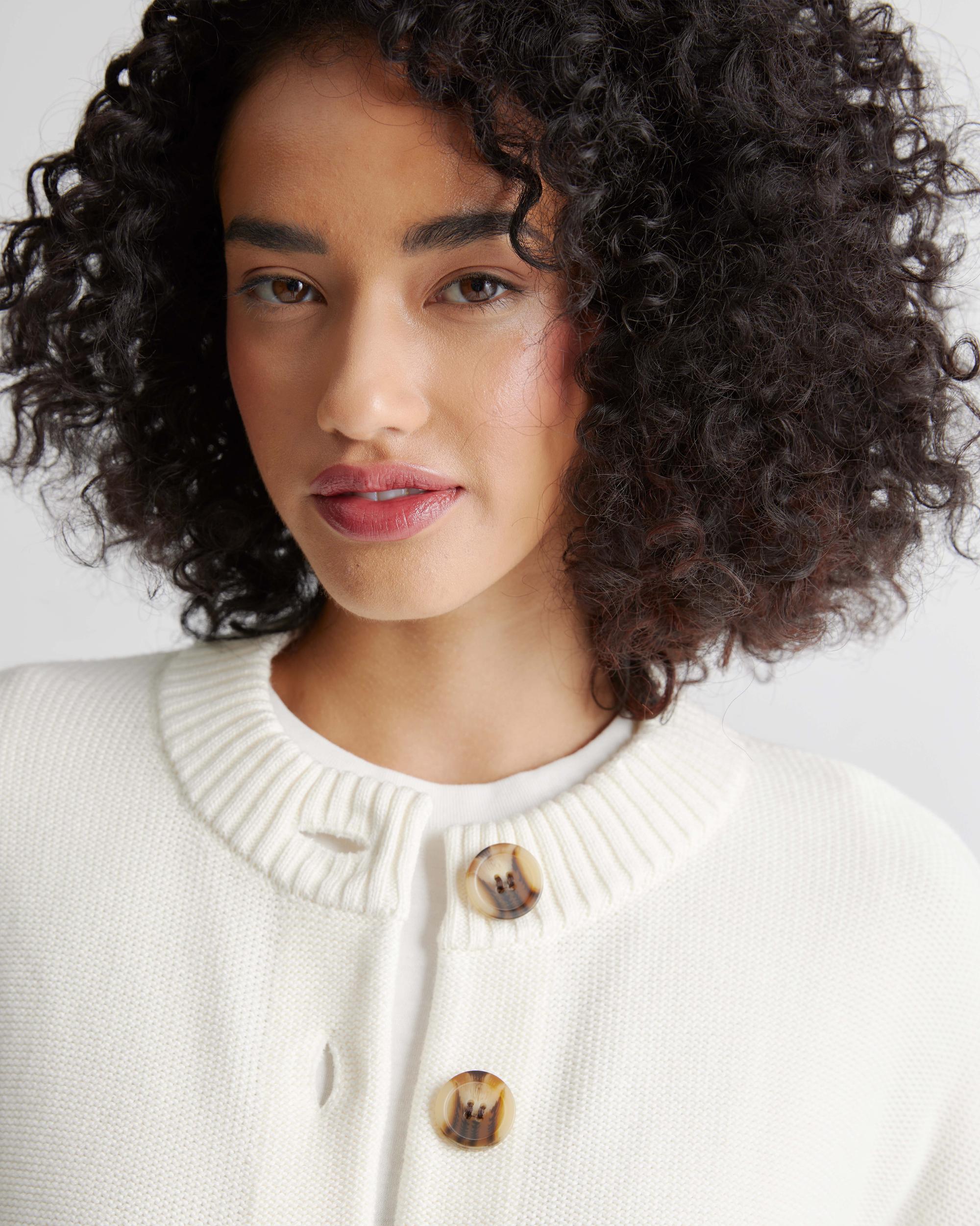 Quince | Women's Cropped Cardigan Sweater Organic Cotton Product Image