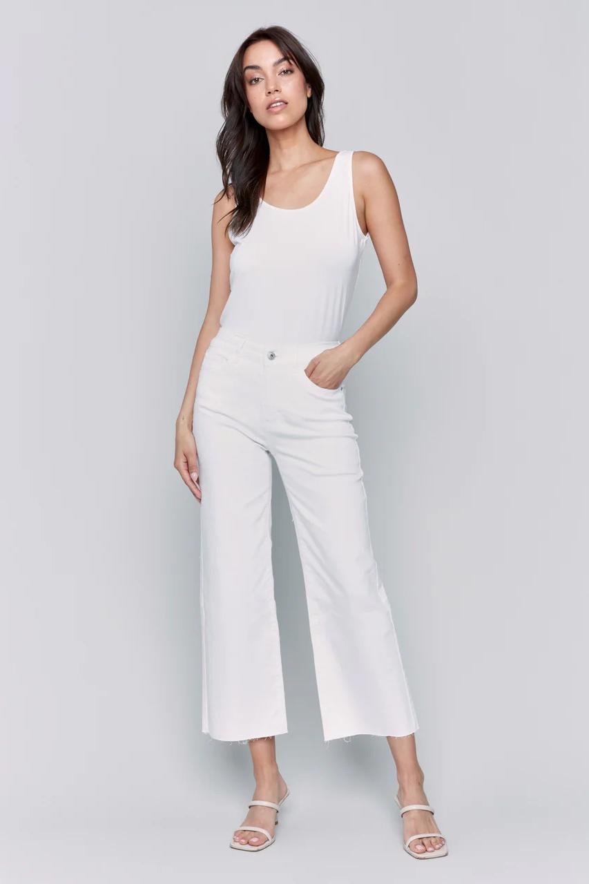 Wide Leg Twill Pants Product Image