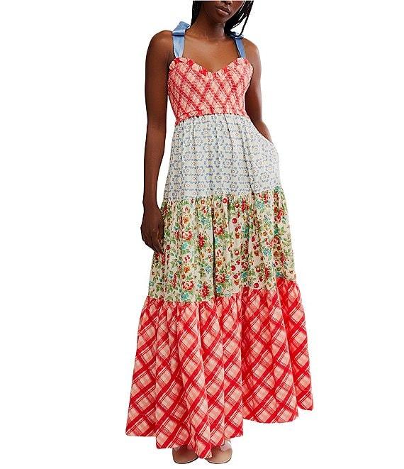 Free People Bluebell Floral Print V-Neck Sleeveless Maxi Dress Product Image