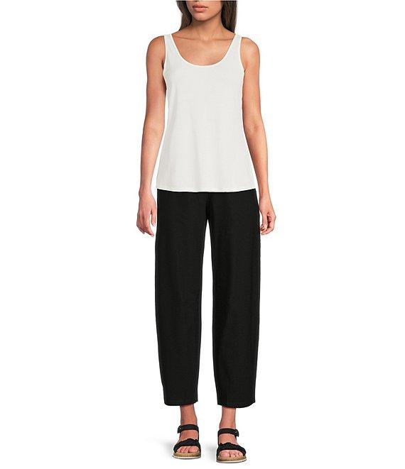 Eileen Fisher Stretch Silk Jersey Scoop Neck Sleeveless Slim Tank Product Image