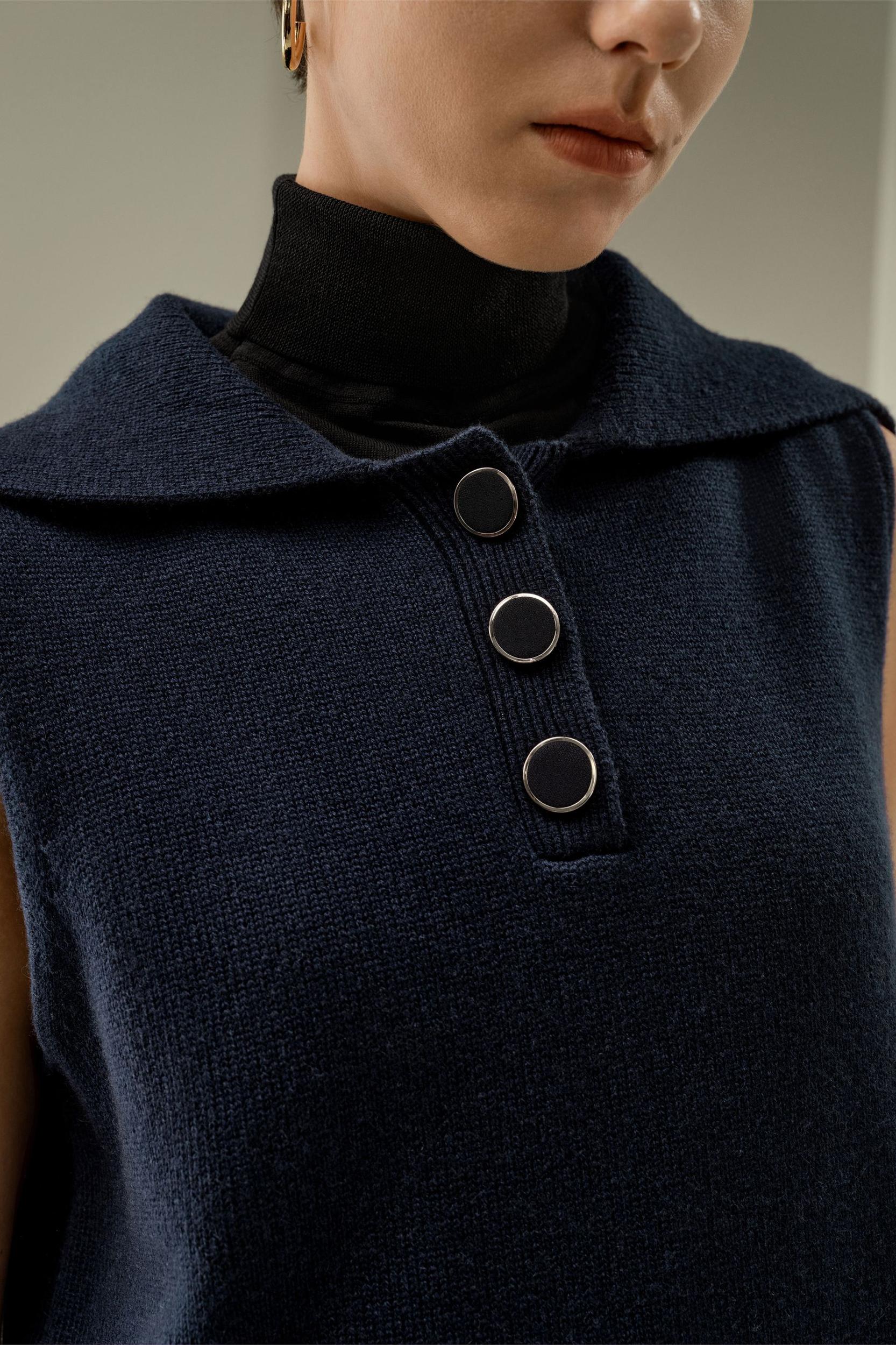 Vintage-Inspired Sailor Collar Top Product Image