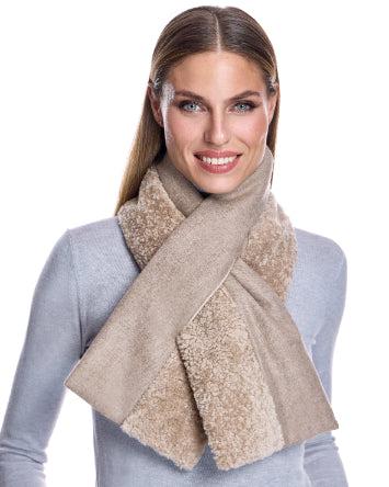 Cashmere Blend and Shearling pull thru Scarf Product Image