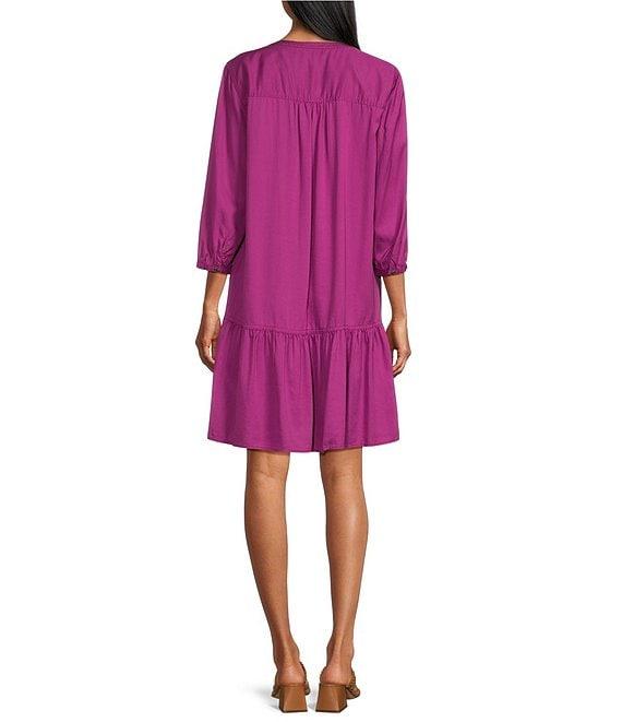 Westbound Bracelet Sleeve Tie Neck Dress Product Image