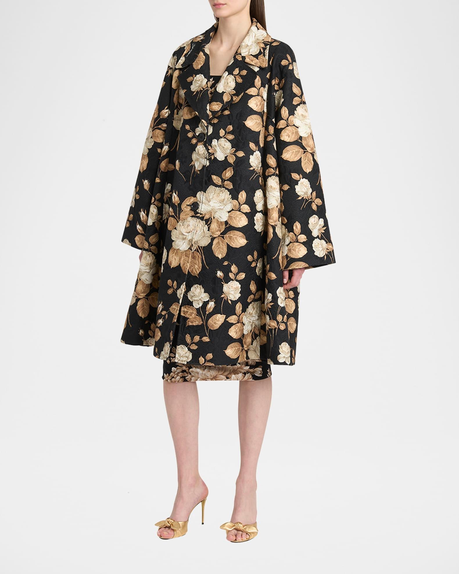 Floral Print Crinkle Coat Product Image