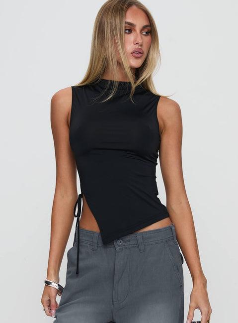 Solarah Tie Side Top Black Product Image