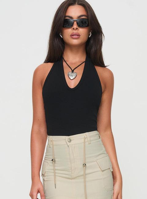 Find You Halter Bodysuit Black Product Image