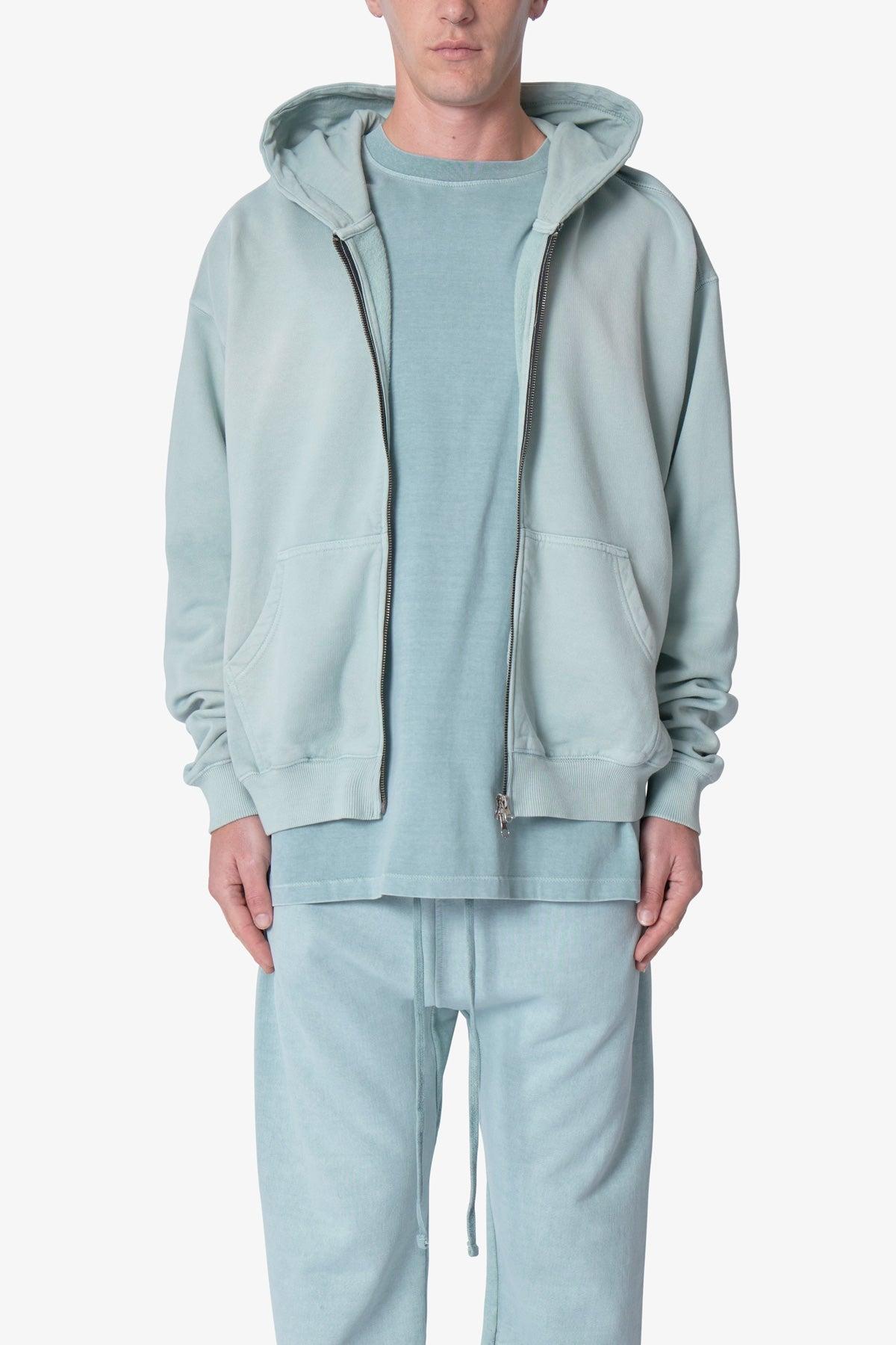 Faded Basic Zip Up Hoodie - Slate Product Image