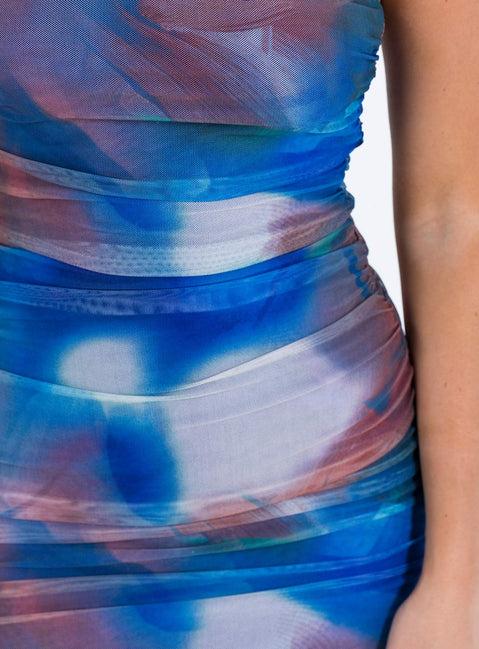 Kalena Mini Dress Blue Multi Product Image