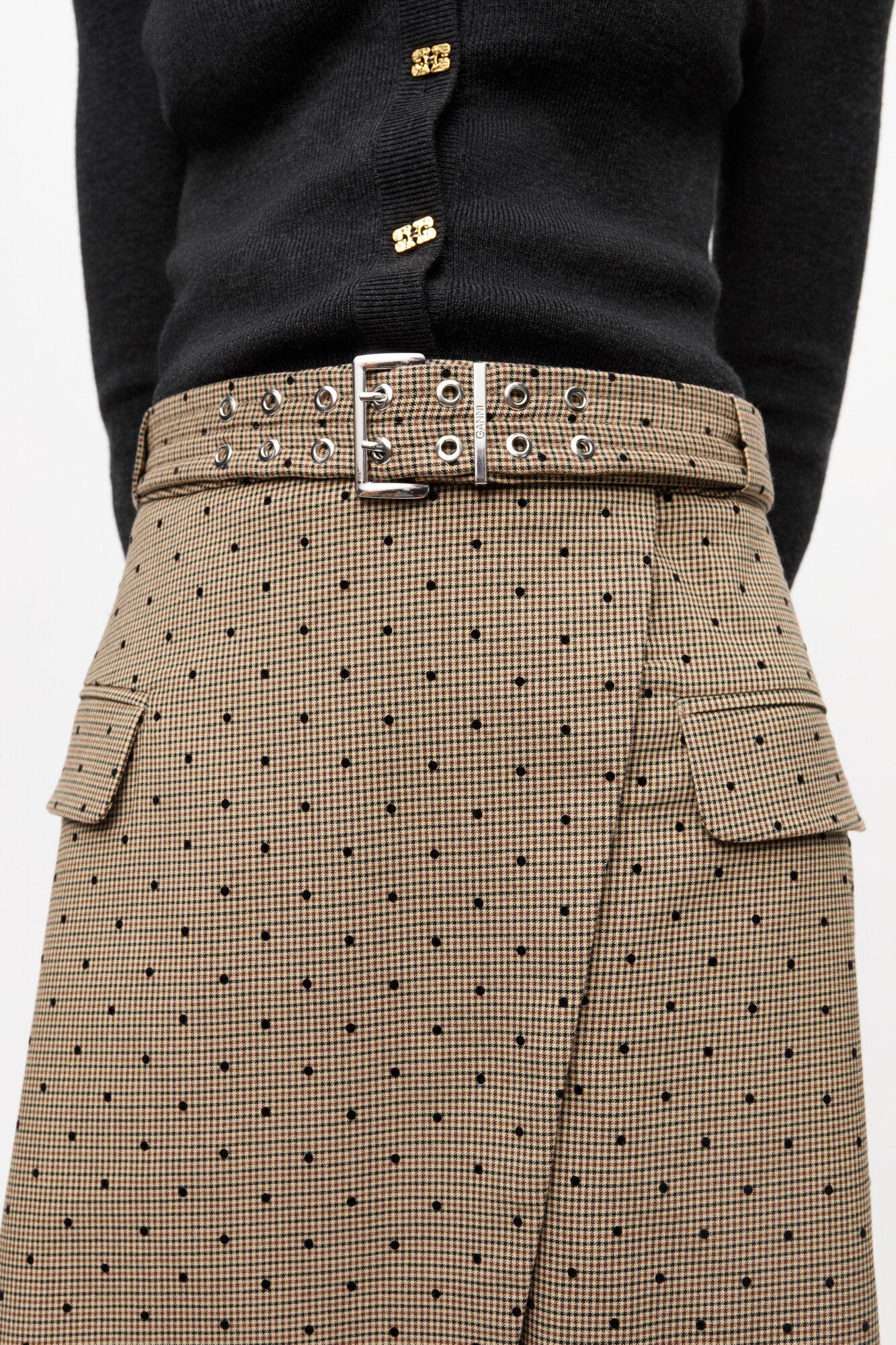 Flock Check Suiting Skirt Product Image
