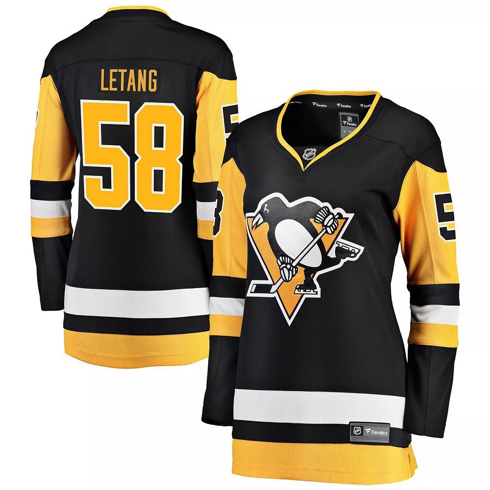Women's Fanatics Branded Kris Letang Black Home Breakaway Player Jersey, Size: 2XL Product Image