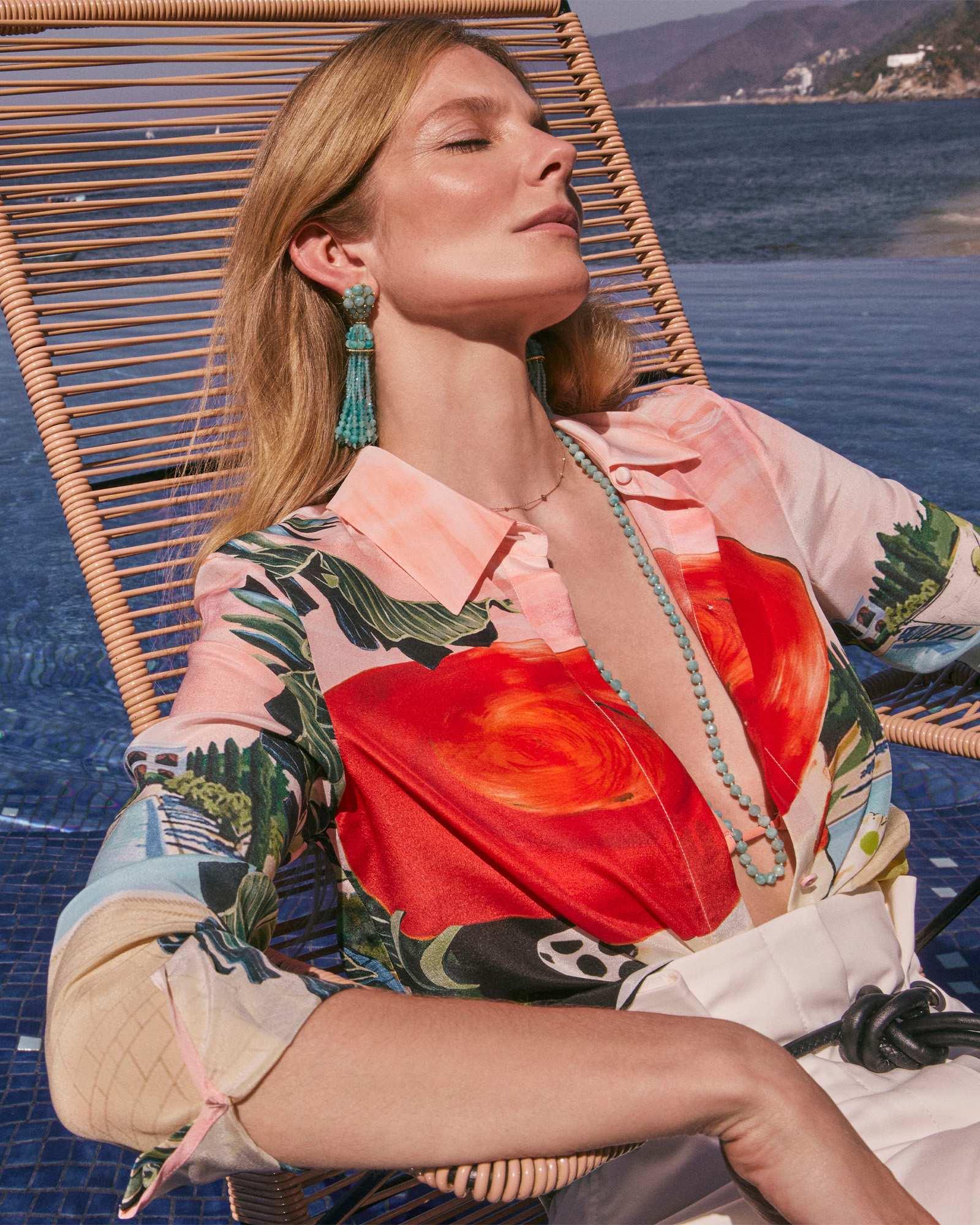 Sylvia Gold Large Long Pendant Necklace Product Image