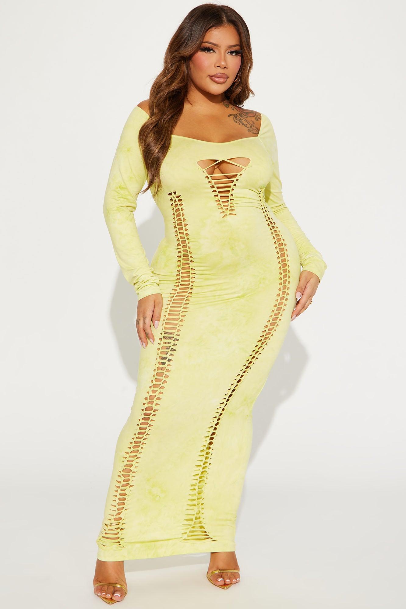 Persuade Me Maxi Dress - Chartreuse Product Image