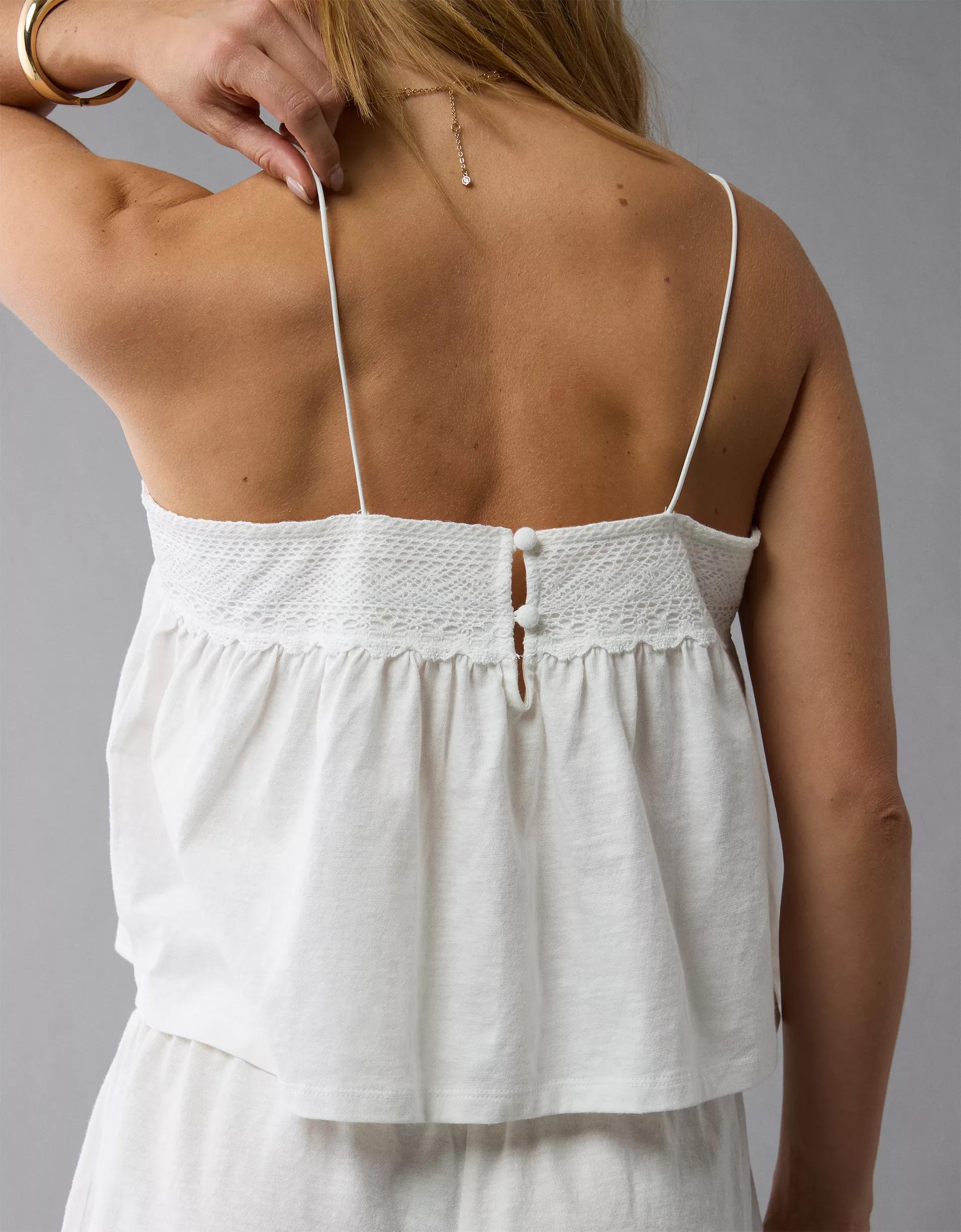 AE Sunchaser Knit Lace Trim Cami Product Image