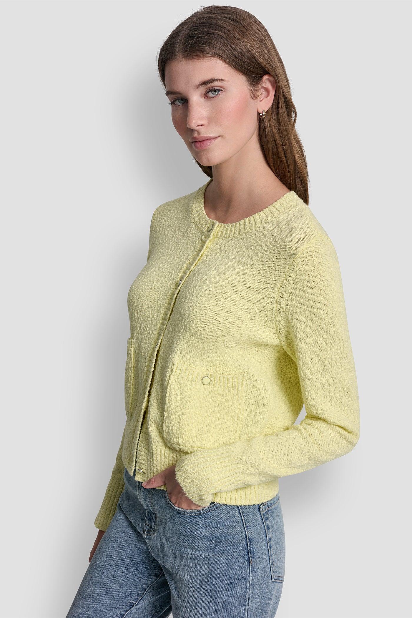 CREW NECK CARDIGAN WITH PATCH POCKETS Product Image