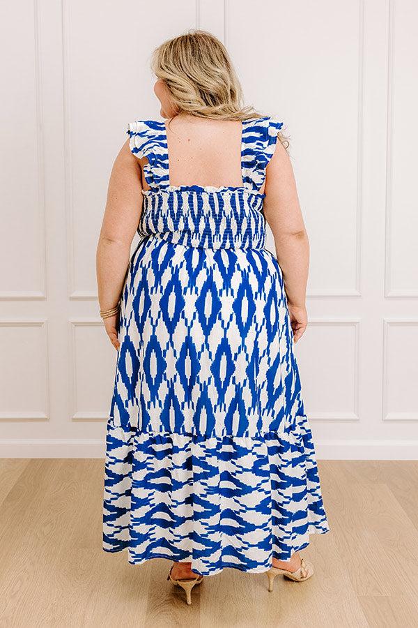 Brunch In Capri Smocked Midi Dress Curves Product Image