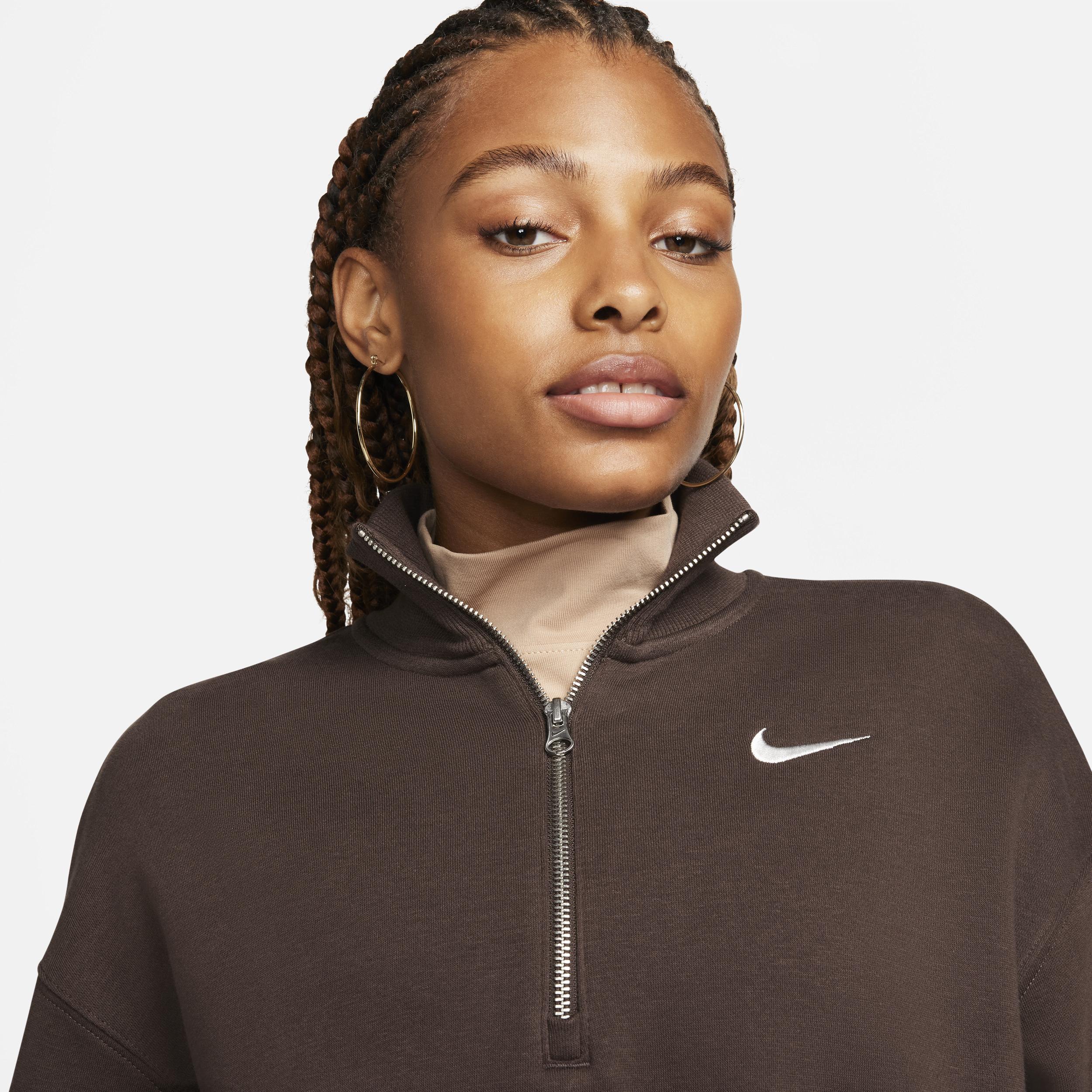 Womens Nike Sportswear Phoenix Fleece Oversized Half-Zip Crop Sweatshirt Product Image