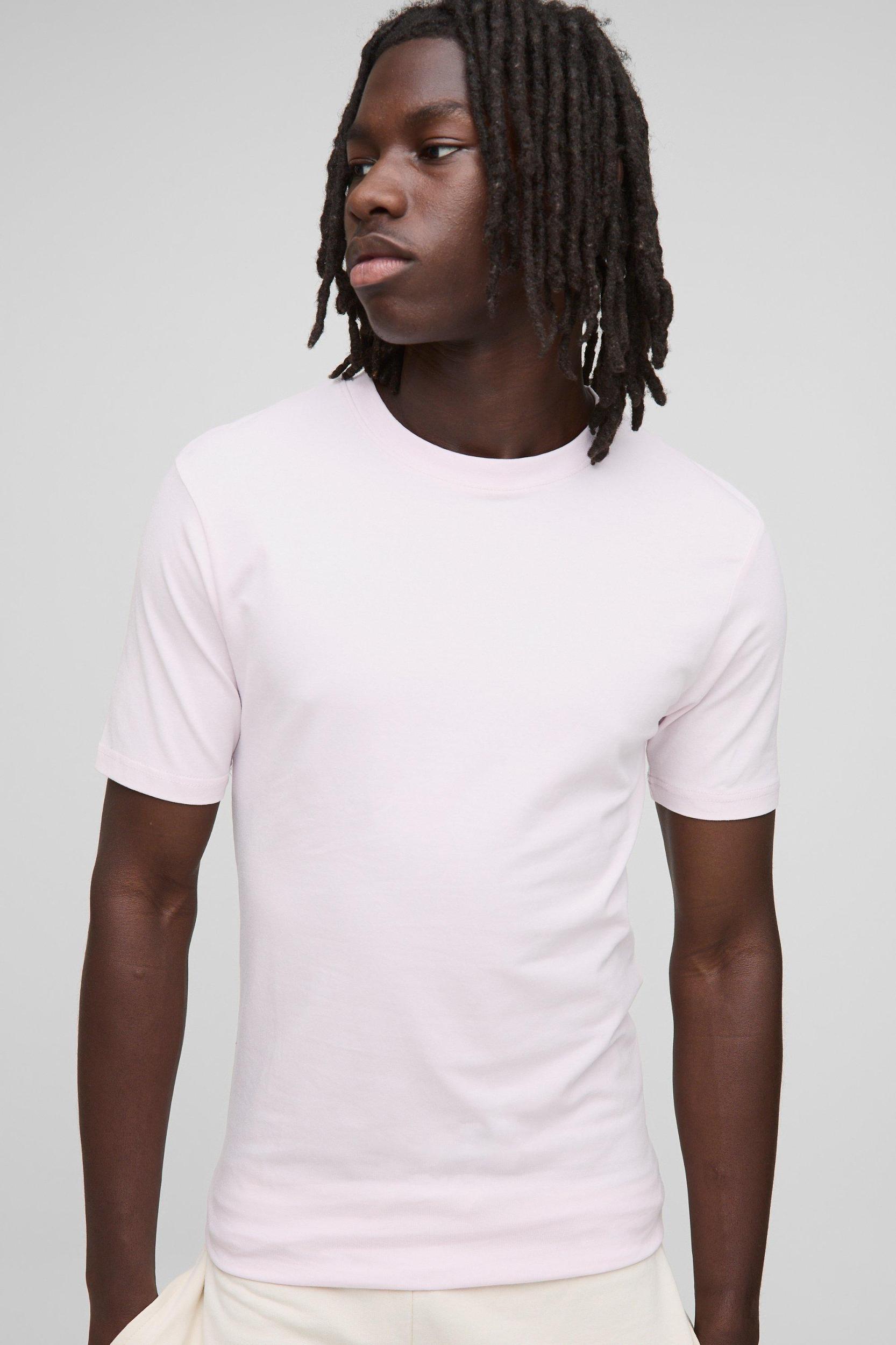 Basic Muscle Fit Crew Neck T-Shirt | boohooMAN USA Product Image