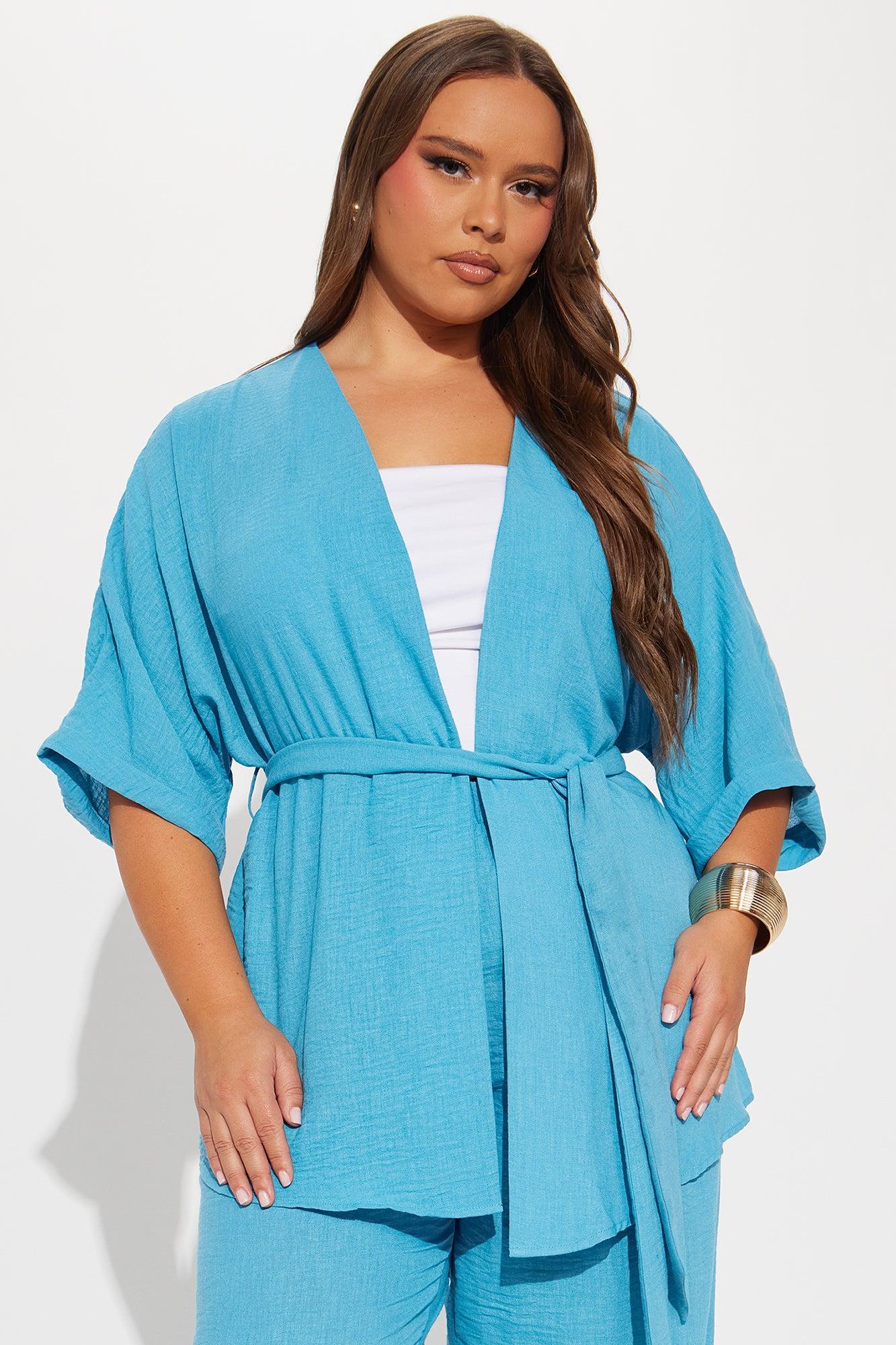 Perfect Getaway Linen Pant Set - Aqua Product Image