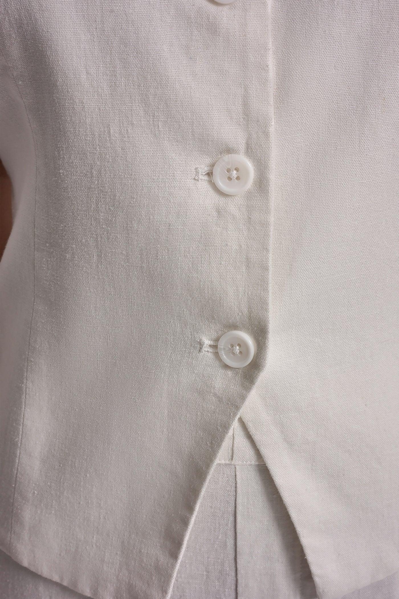 LINEN BUTTON-FRONT VEST Product Image