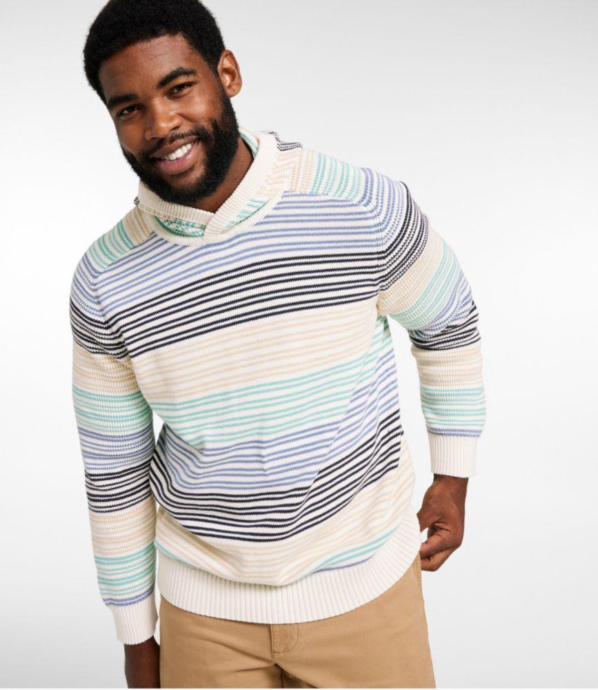 Men's Sunwashed Textured Cotton Sweater, Hoodie, Stripe Product Image