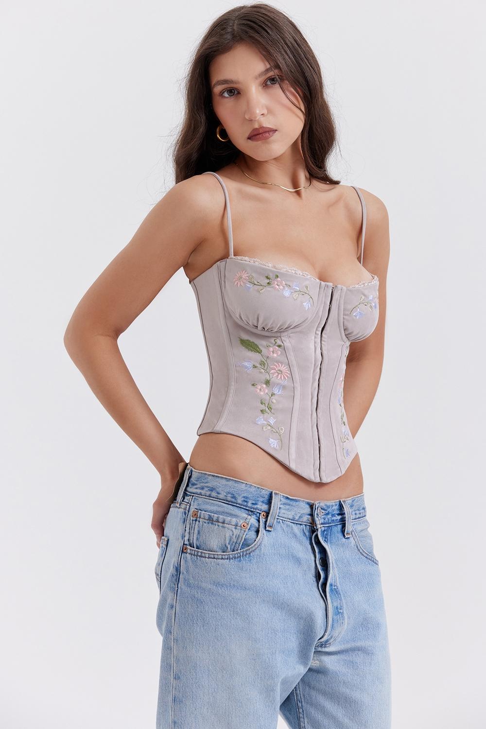 Petunia  light lavender embroidered corset - sale Product Image