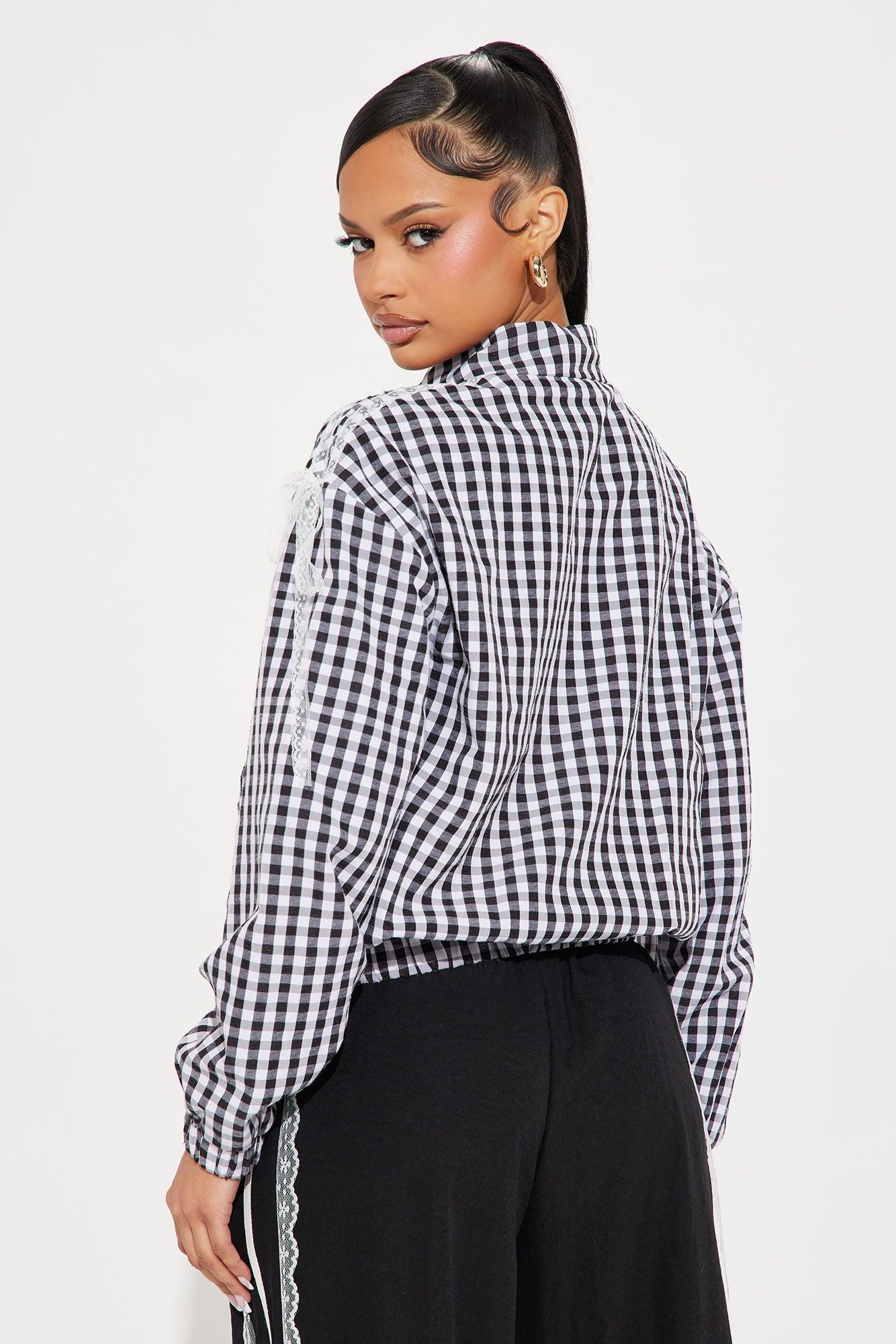 Lacey Drift Windbreaker Jacket - Black/White Product Image