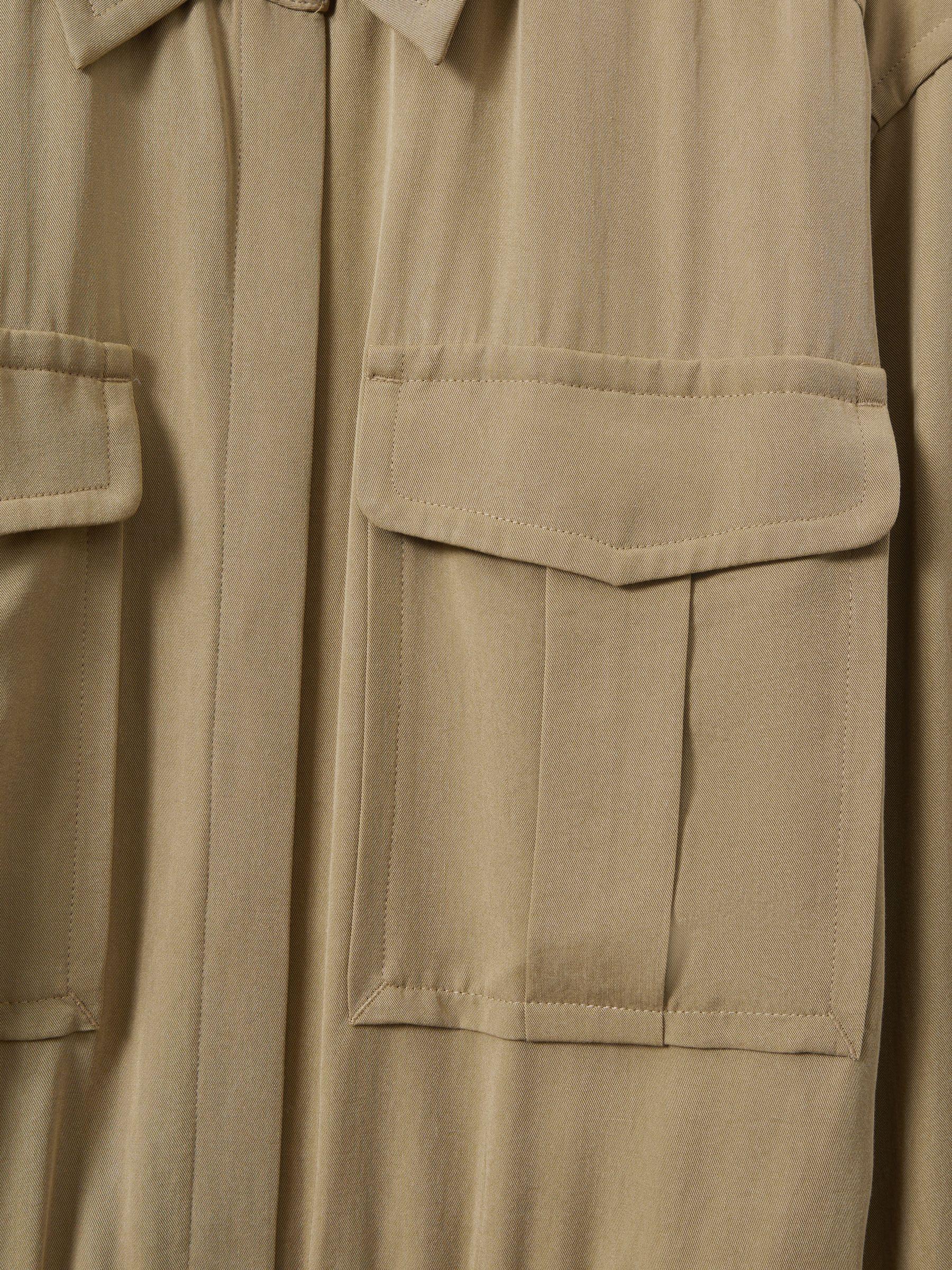 Lyocell Wide Leg Jumpsuit in Khaki Product Image