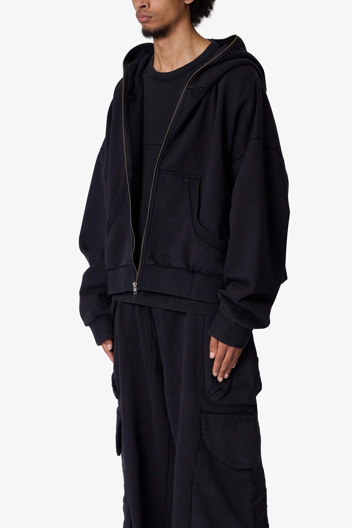 Full Zip Hoodie - Washed Black Product Image