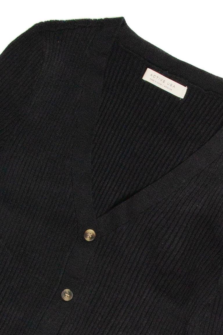 Basic Black Knit Cardigan Product Image