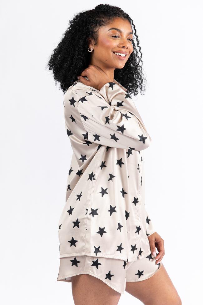 Pajama Party Neutral Stars Pajama Top FINAL SALE Product Image