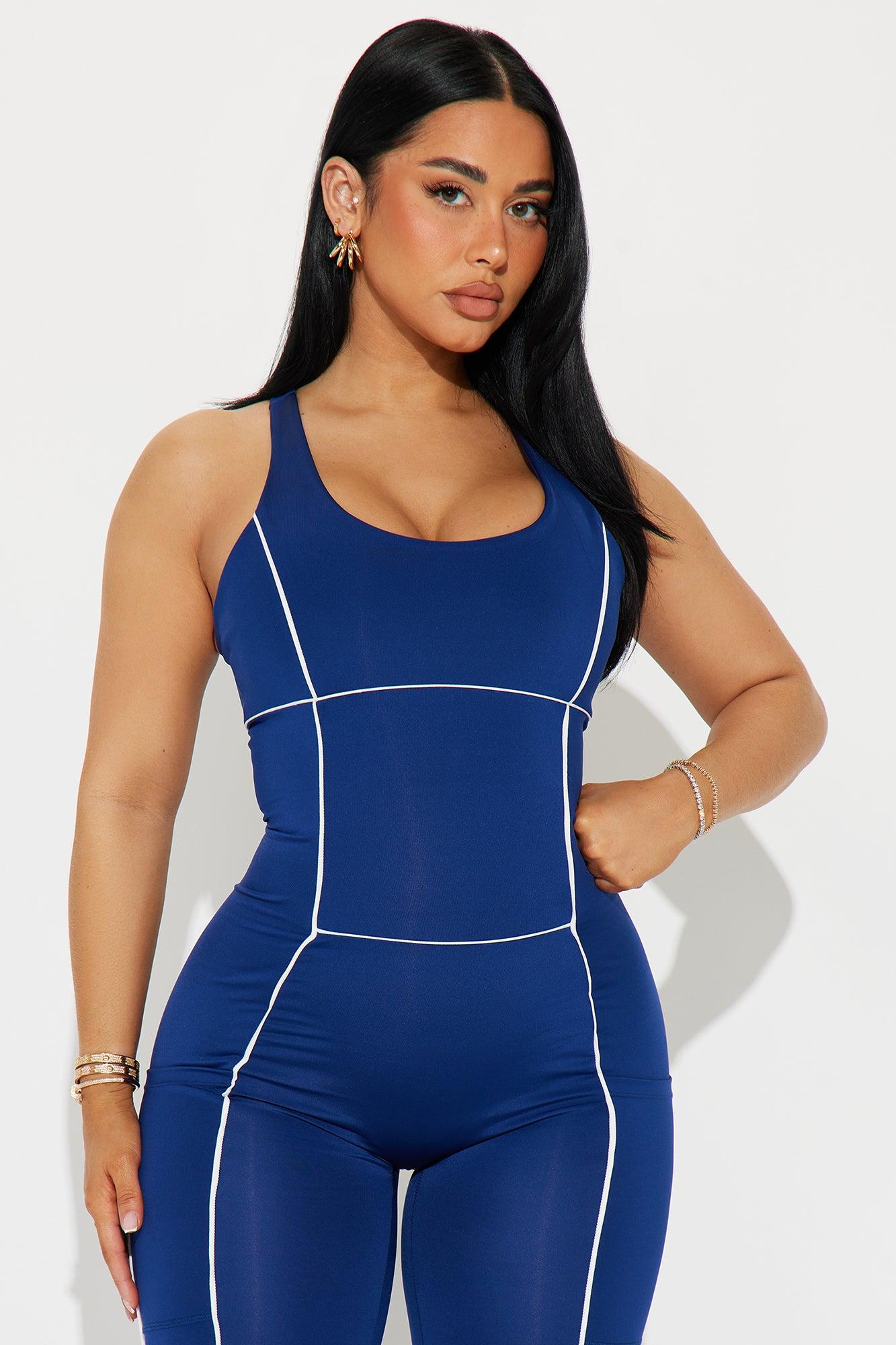 Round It Up Elevate Active Jumpsuit - Midnight Blue Product Image