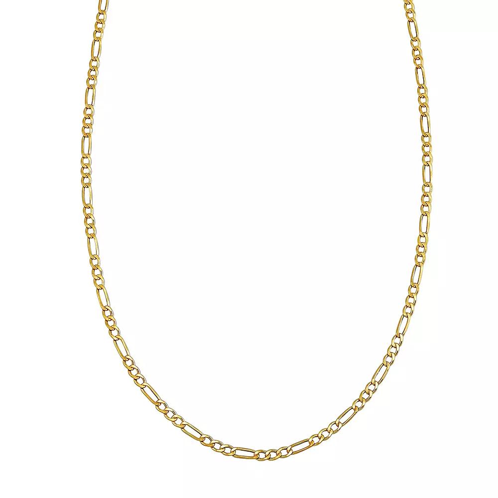 Everlasting Gold 10k Gold 2.6 mm Figaro Chain Necklace, Womens Product Image