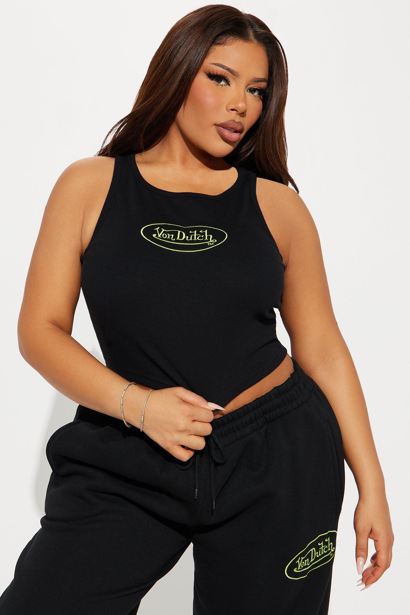 Von Dutch Timeless Tank Top - Black/Green Product Image