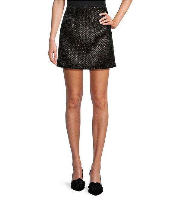 Antonio Melani Paris Metallic Tweed A-Line Coordinating Mini Skirt Product Image