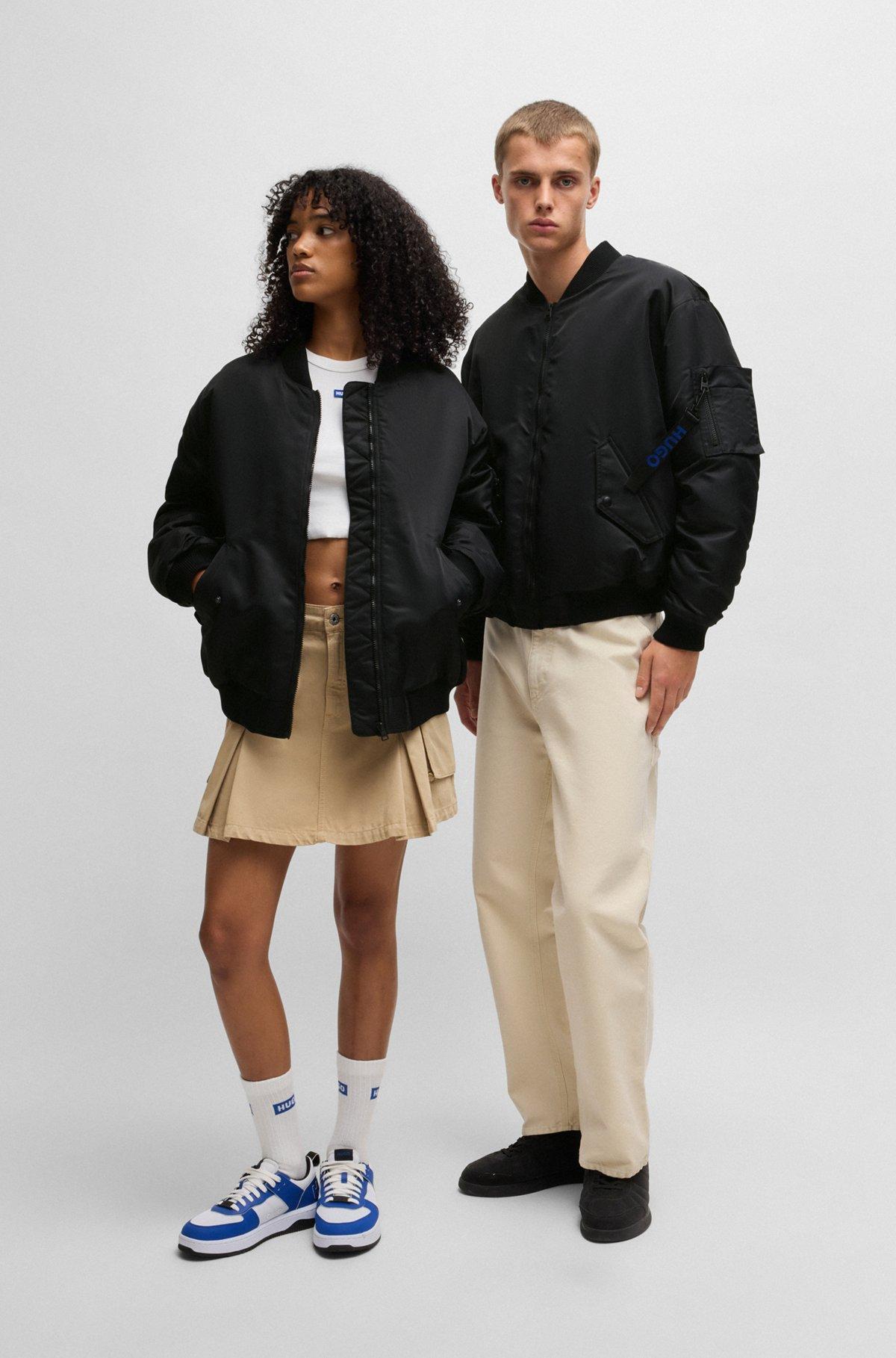 Water-repellent bomber jacket with branded zip puller Product Image