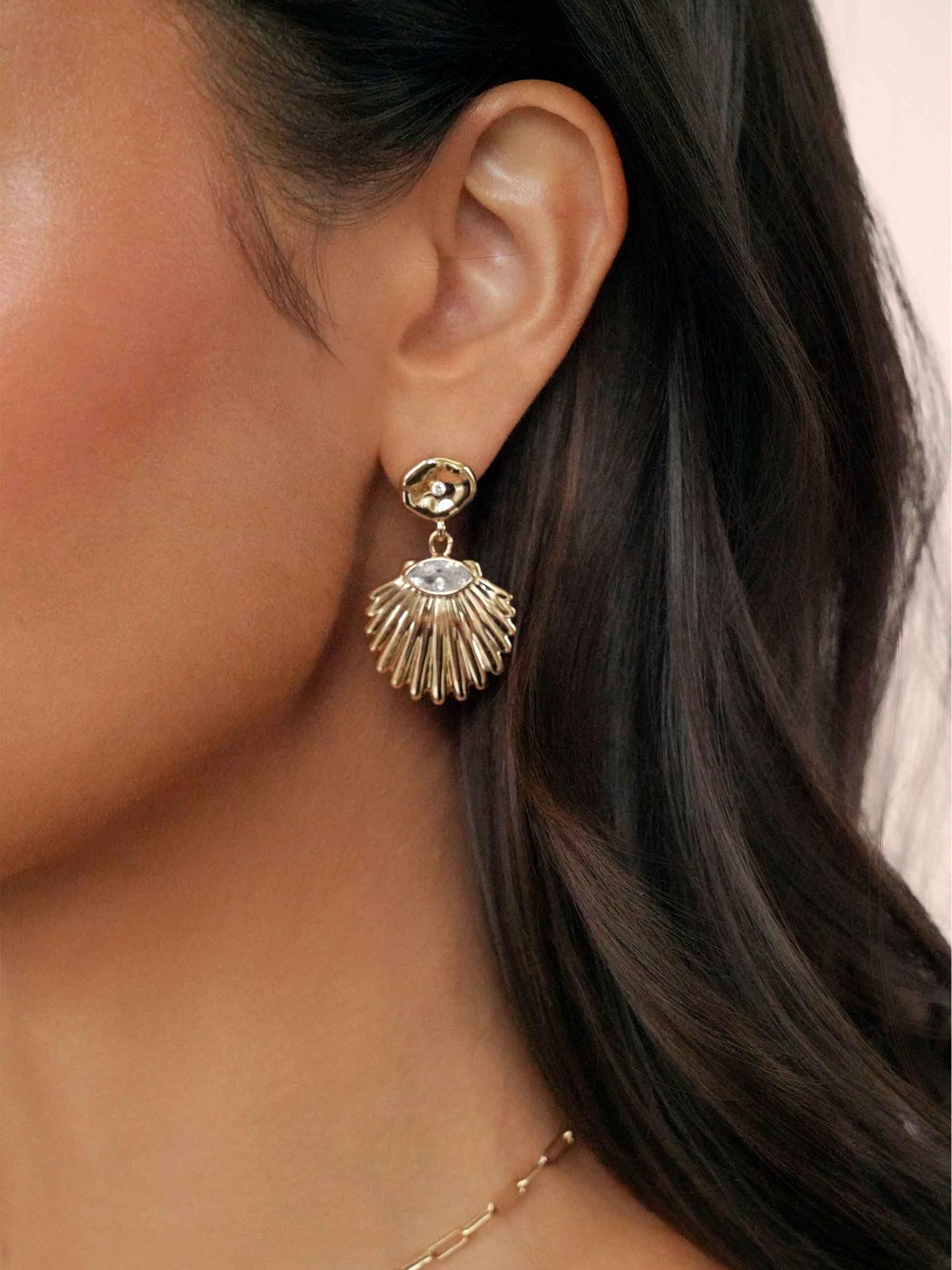 Santorini Shell Drop Earrings Product Image