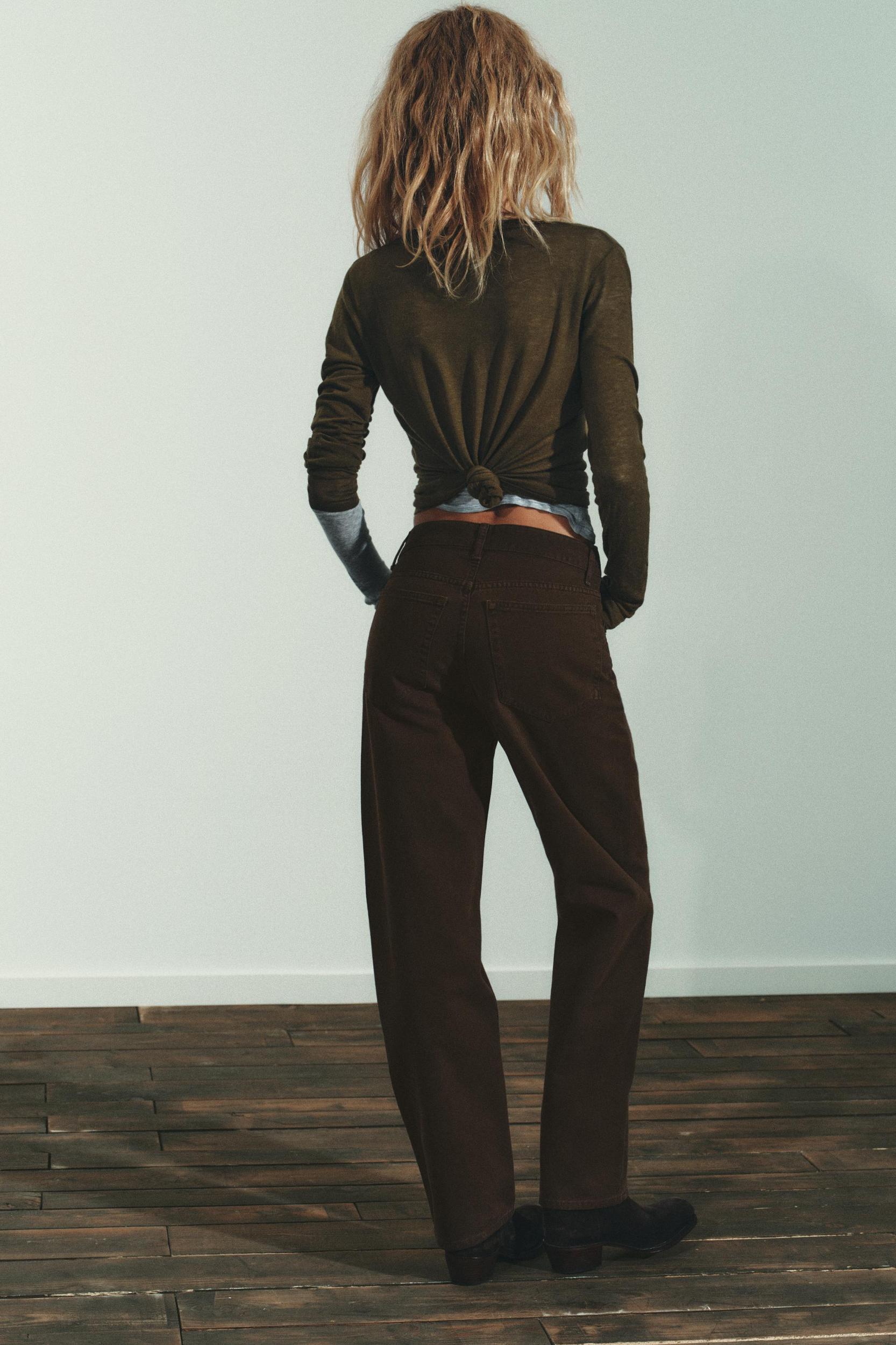 PLEATED SATIN HIGH-WAISTED PANTS Product Image