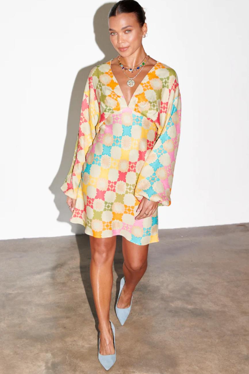 L/S V-Neck Mini Dress Product Image