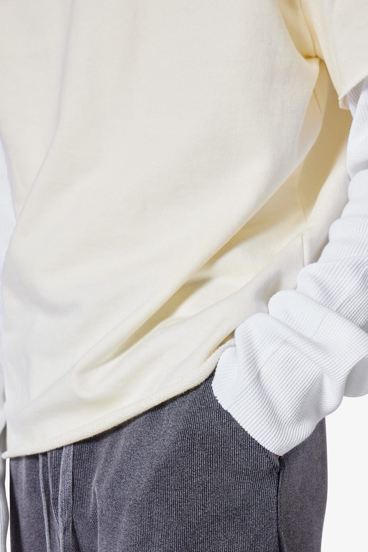 French Terry Double Layer Thermal L/S Tee - Cream Product Image