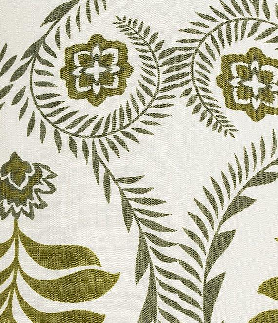 Adelyn Rae Denna Woven Tropical Palm Print V Neck Sleeveless Fringe Hem Slip Midi Dress Product Image