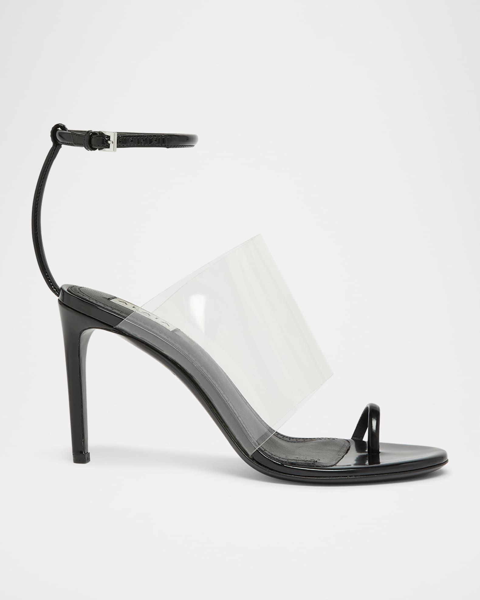 Asymmetric Clear Patent Leather Sandals  Product Image