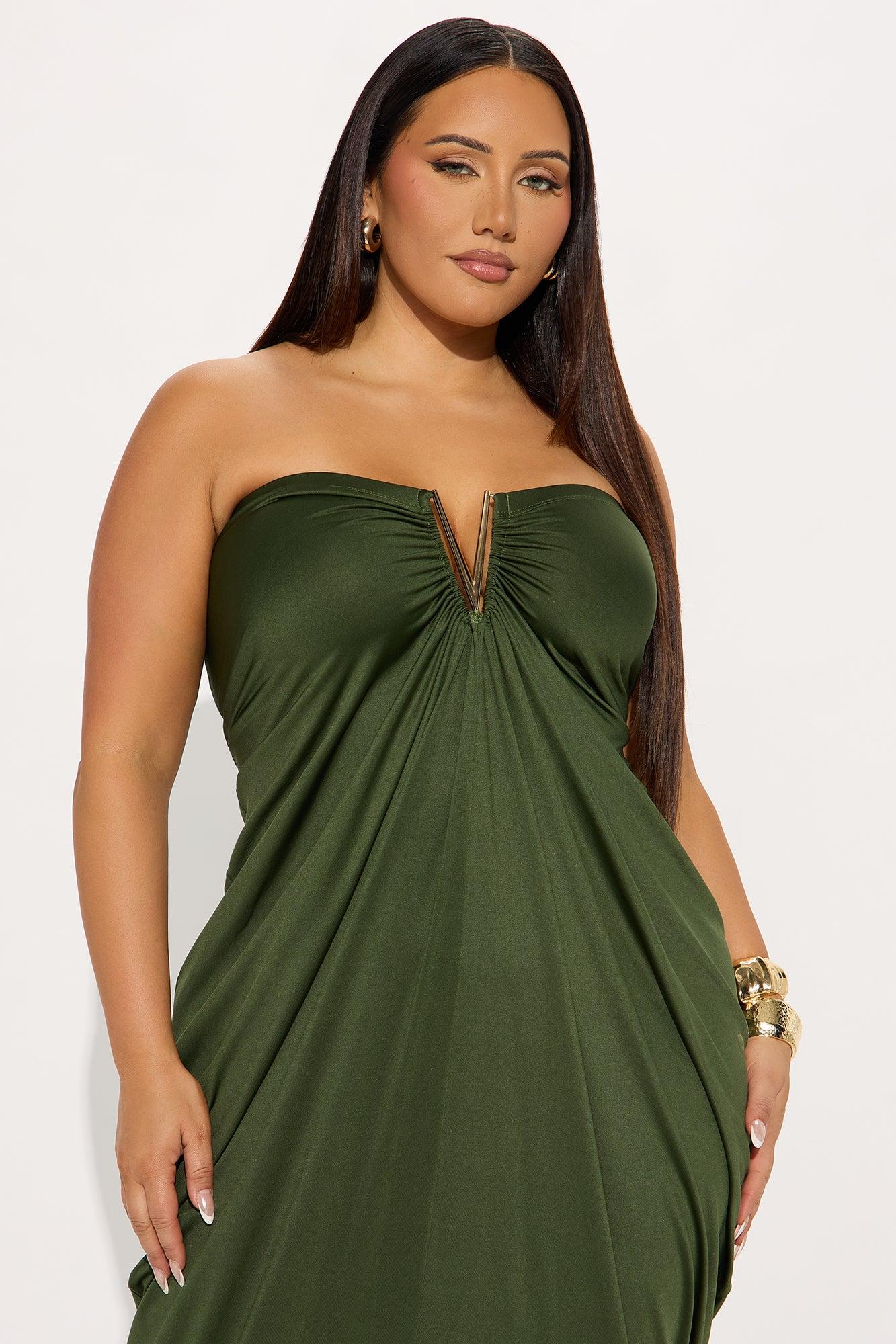 Noelle Strapless Maxi Dress - Olive Product Image