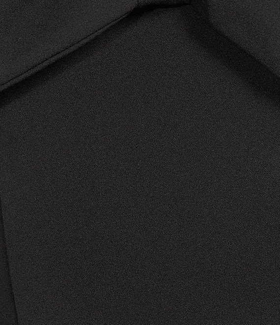 Honey and Rosie Solid Scuba Crepe Bow Front A-Line Dress Product Image