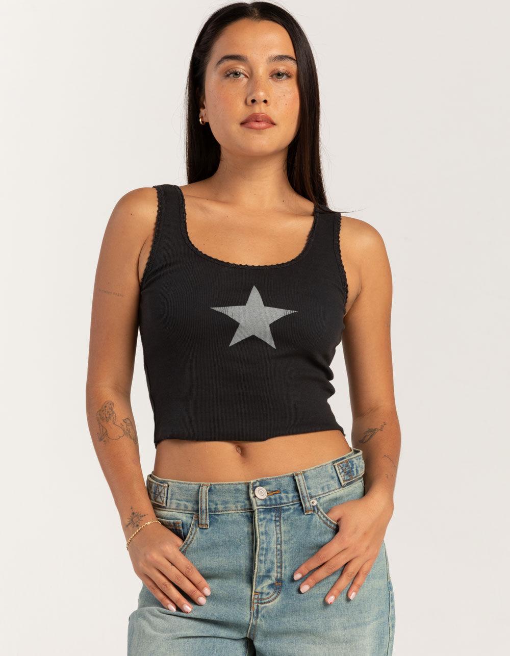 RSQ Womens Star Tank Top - GRAY Product Image